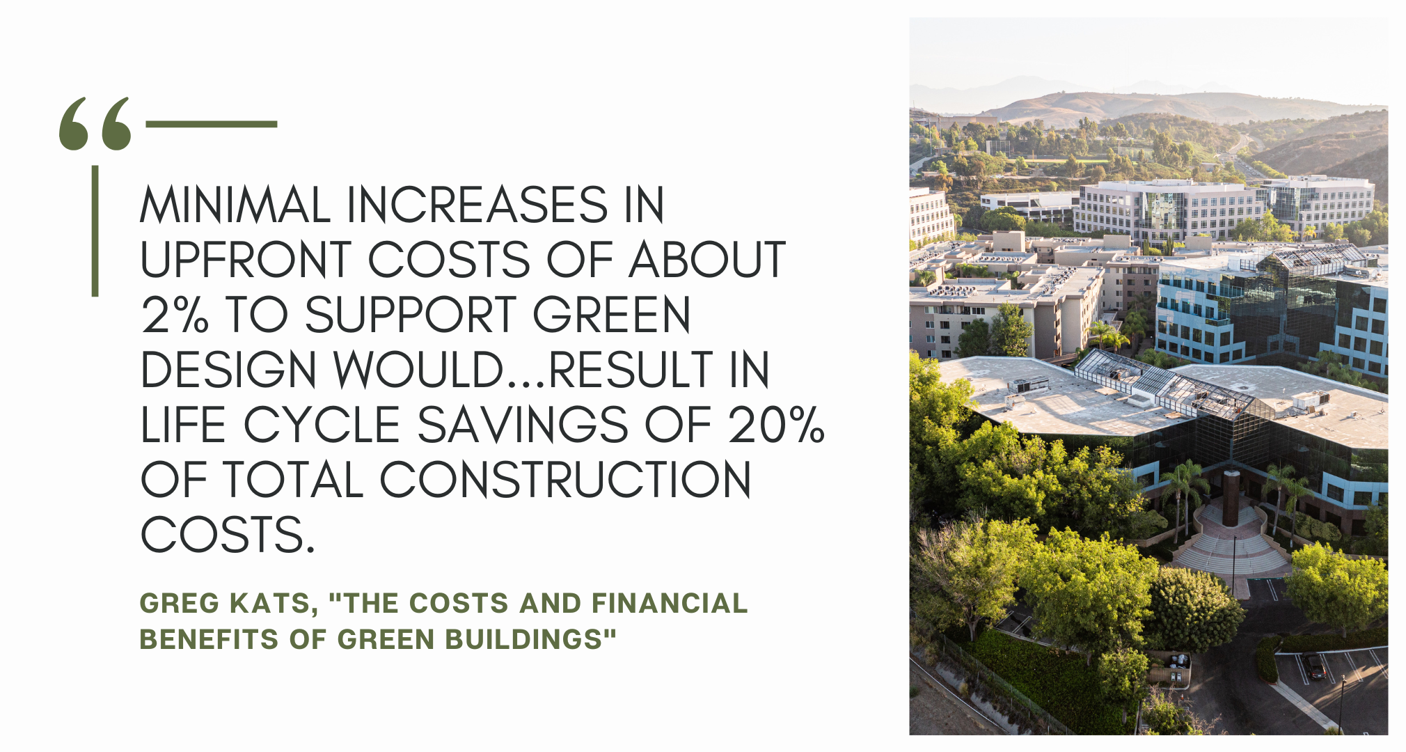 lifetime savings far outweigh upfront costs of green construction