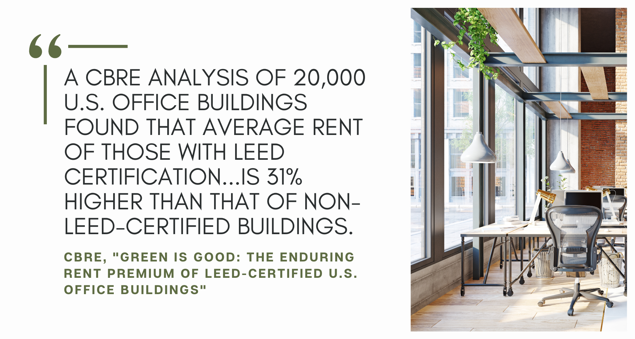 sustainable buildings also tend to achieve higher rental rates and sale prices